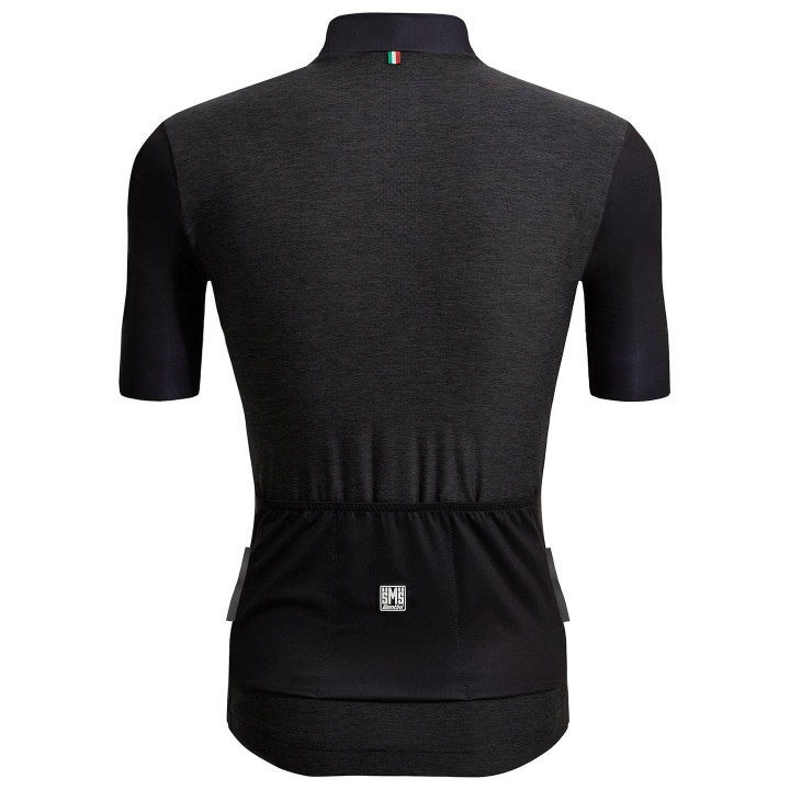 Maillot corto SANTINI negro: comodidad y estilo para tus rutas en bicicleta