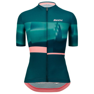 Maillot corto mujer Santini Mirage verde: comodidad y estilo para tus rutas en bici