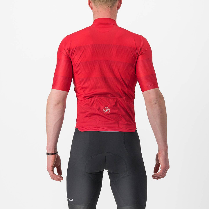 Maillot corto Livelli rojo de CASTELLI: estilo y comodidad para tus rutas en bici