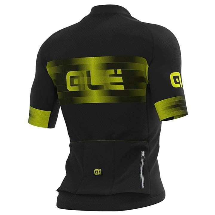 Maillot corto ALÉ Scalata negro y amarillo neón, comodidad y estilo para tus rutas