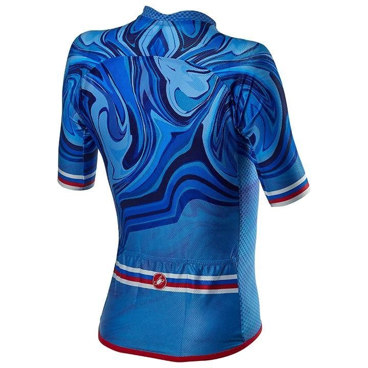 Maillot corto mujer Climber's 2.0 azul de CASTELLI, ideal para ciclistas amantes de la comodidad y el estilo