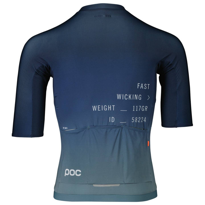 Maillot POC Pristine Print azul oscuro: estilo y comodidad para tus rutas en bicicleta