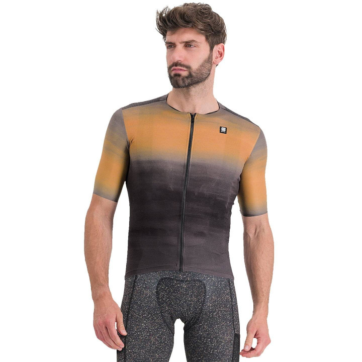 Maillot corto Sky Rider Supergiara en negro y marrón para ciclistas cómodos