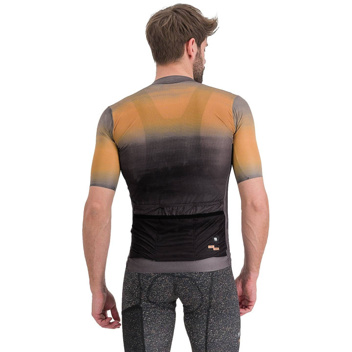 Maillot corto Sky Rider Supergiara en negro y marrón para ciclistas cómodos