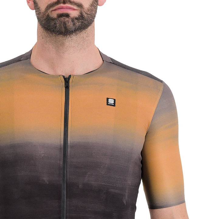 Maillot corto Sky Rider Supergiara en negro y marrón para ciclistas cómodos