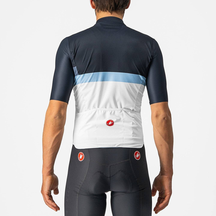 Maillot de Ciclismo A Blocco en Azul y Blanco para Estar Cómodo y Fresco