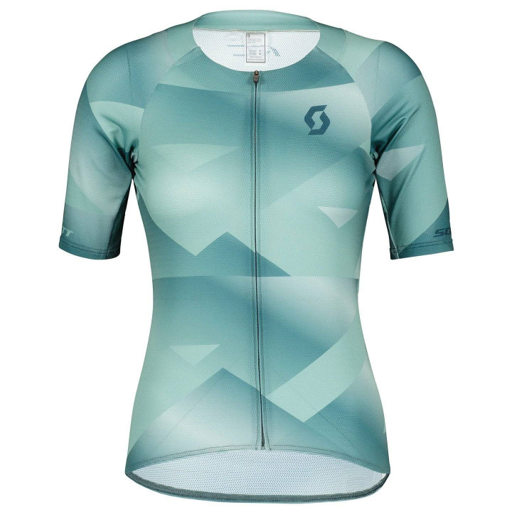 Maillot SCOTT RC Premium Climber para mujer en verde petrol, ideal para ciclistas