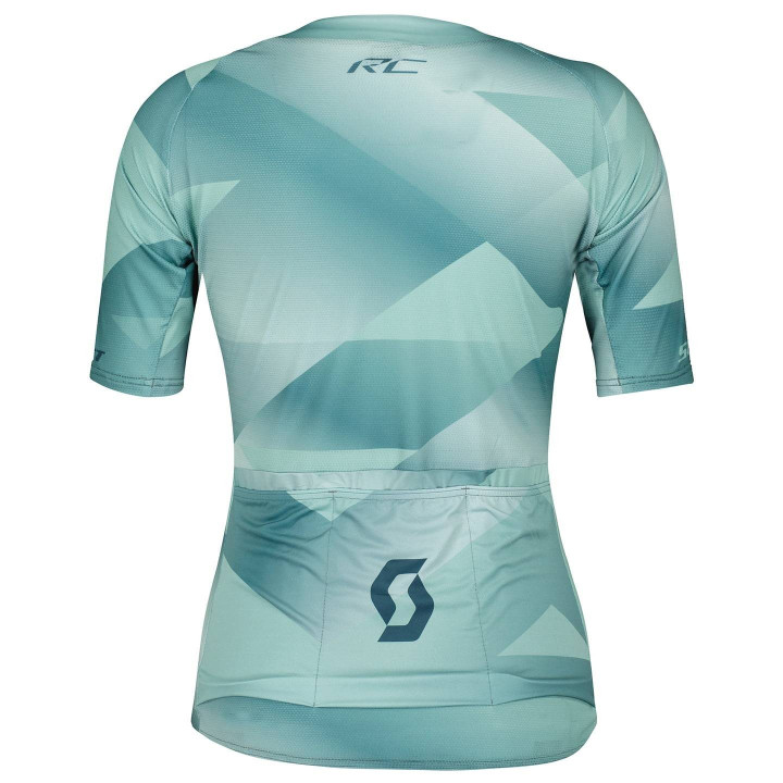 Maillot SCOTT RC Premium Climber para mujer en verde petrol, ideal para ciclistas