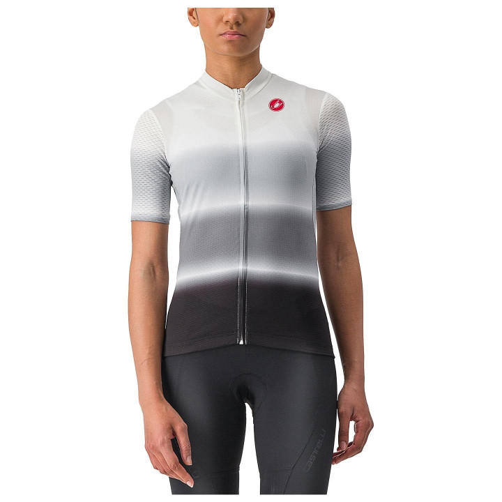 Maillot corto para mujer Dolce en gris y blanco de Castelli, comodidad y rendimiento en cada pedaleo