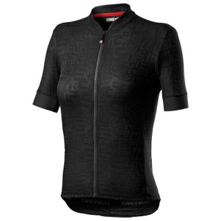 Maillot corto mujer CASTELLI Promessa Jaquard negro para ciclistas con estilo