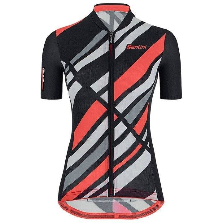 Maillot corto de ciclismo para mujer SANTINI Raggio en negro, estilo y confort para tus rutas
