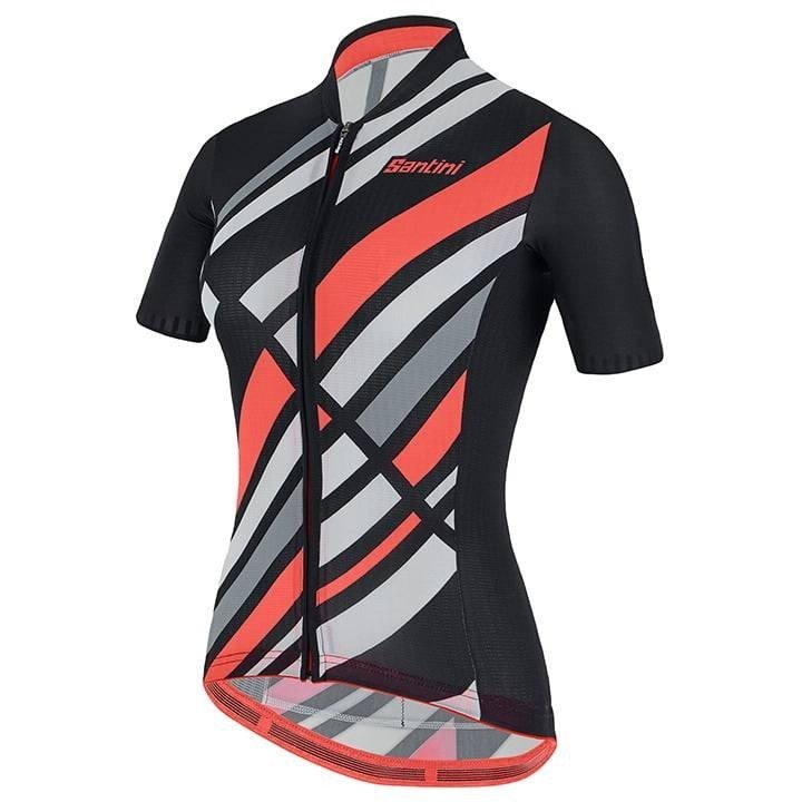 Maillot corto de ciclismo para mujer SANTINI Raggio en negro, estilo y confort para tus rutas