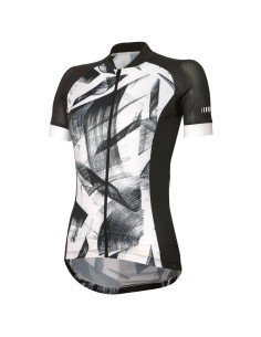 Maillot corto para mujer RH+ Venere Evo en negro y blanco, comodidad y estilo para ciclistas