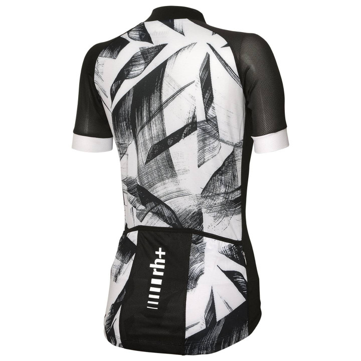 Maillot corto para mujer RH+ Venere Evo en negro y blanco, comodidad y estilo para ciclistas