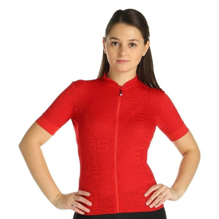 Maillot corto de ciclismo para mujer Castelli Promessa Jacquard en rojo, estilo y comodidad para tus rutas