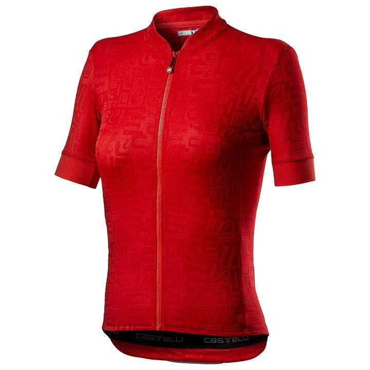 Maillot corto de ciclismo para mujer Castelli Promessa Jacquard en rojo, estilo y comodidad para tus rutas