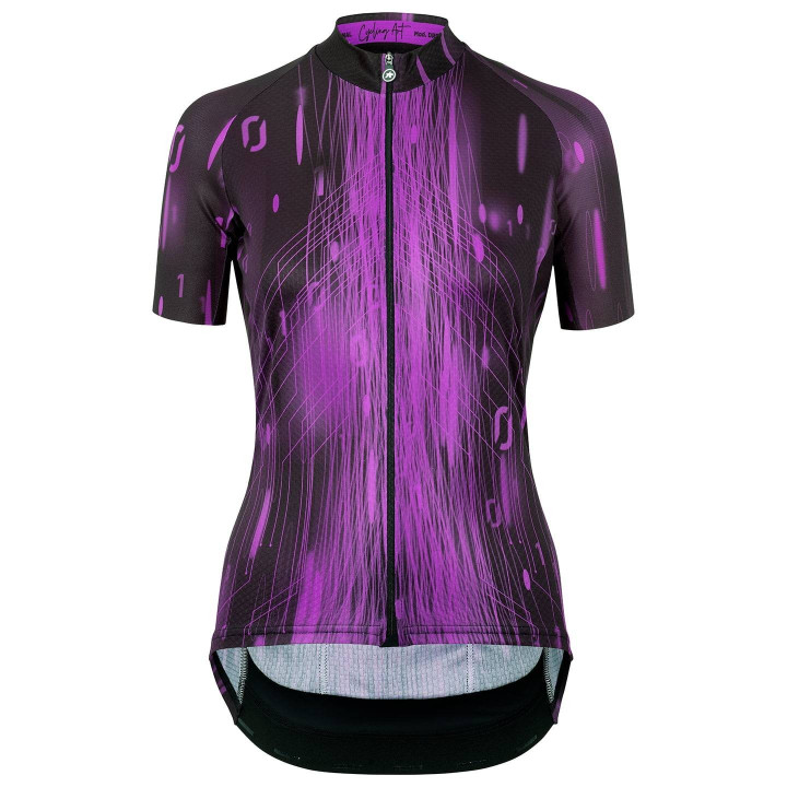 Maillot corto para mujer ASSOS Uma GT c2 Drophead en lila y negro, comodidad y estilo en cada pedaleada