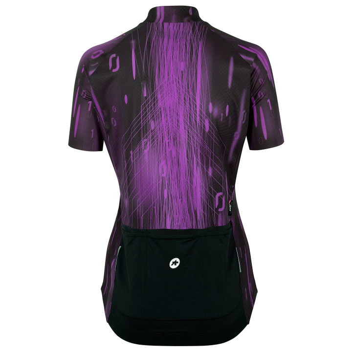 Maillot corto para mujer ASSOS Uma GT c2 Drophead en lila y negro, comodidad y estilo en cada pedaleada