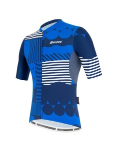 Maillot Santini Delta Optic azul: comodidad y estilo para tus rutas de ciclismo 2
