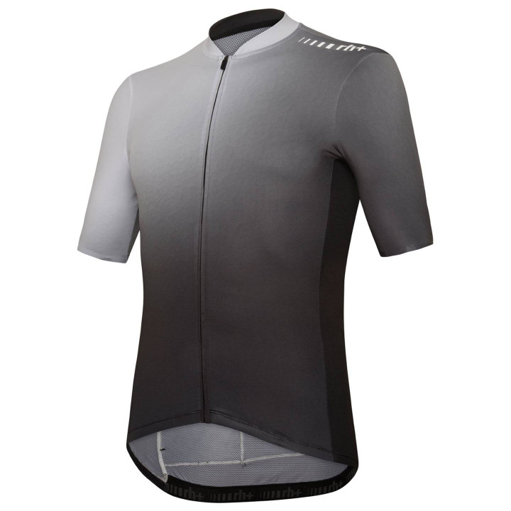 Maillot corto RH+ Magnus en negro y blanco para ciclistas cómodos y con estilo