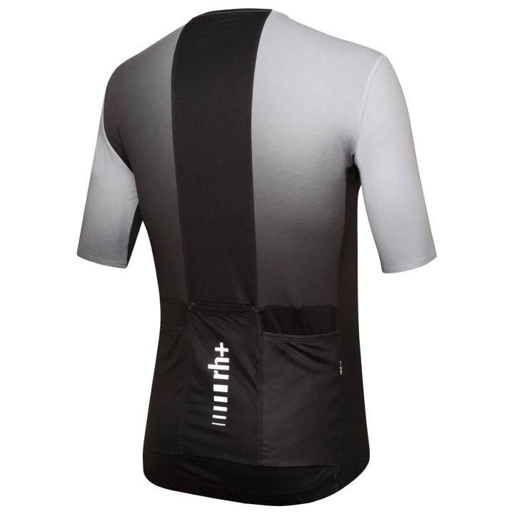 Maillot corto RH+ Magnus en negro y blanco para ciclistas cómodos y con estilo