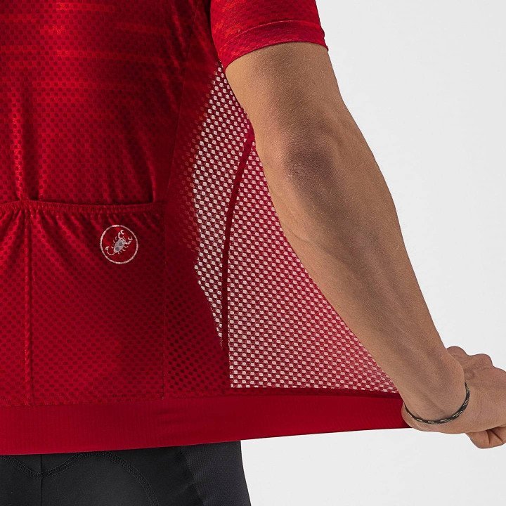 Maillot Insider rojo CASTELLI: estilo y confort para tus rutas en bici