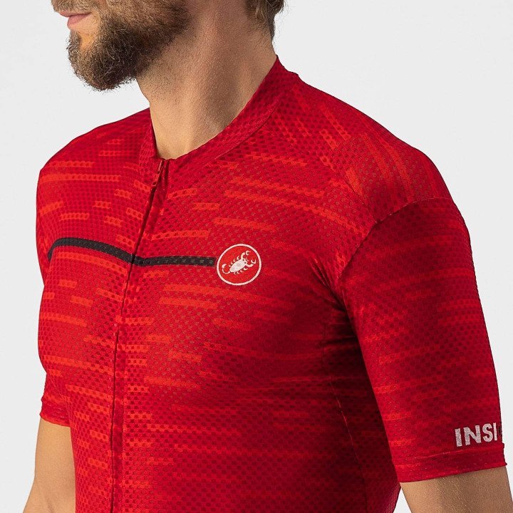 Maillot Insider rojo CASTELLI: estilo y confort para tus rutas en bici
