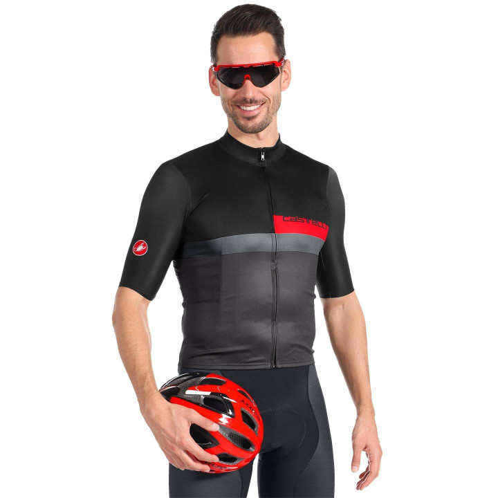 Maillot corto CASTELLI A Blocco en negro y gris, comodidad y estilo para tus rutas