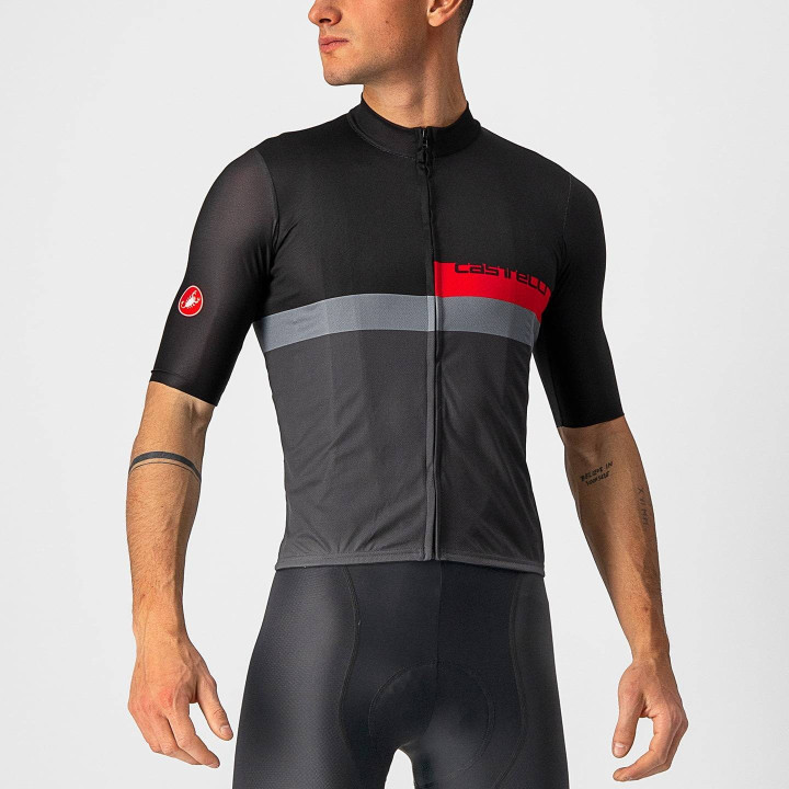 Maillot corto CASTELLI A Blocco en negro y gris, comodidad y estilo para tus rutas
