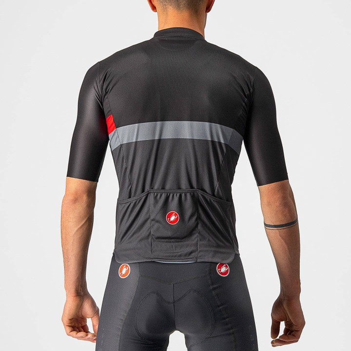 Maillot corto CASTELLI A Blocco en negro y gris, comodidad y estilo para tus rutas