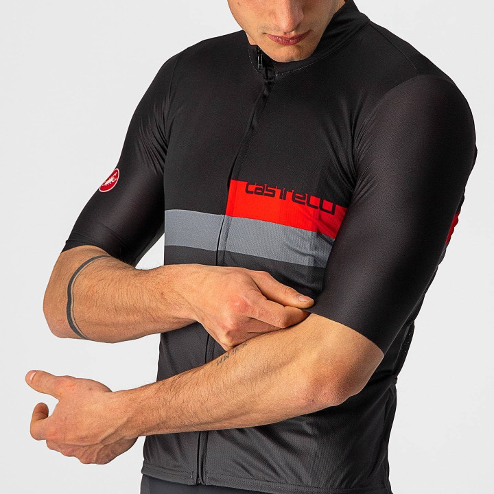 Maillot corto CASTELLI A Blocco en negro y gris, comodidad y estilo para tus rutas