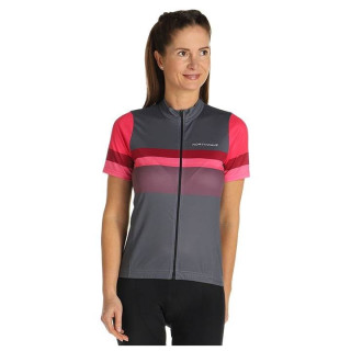 Maillot corto mujer Northwave Origin fucsia y gris, ideal para ciclistas