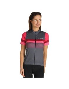 Maillot corto mujer Northwave Origin fucsia y gris, ideal para ciclistas
