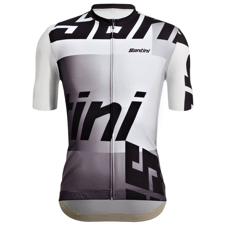 Maillot de ciclismo SANTINI Karma Logo en negro y blanco, comodidad y estilo al pedalear