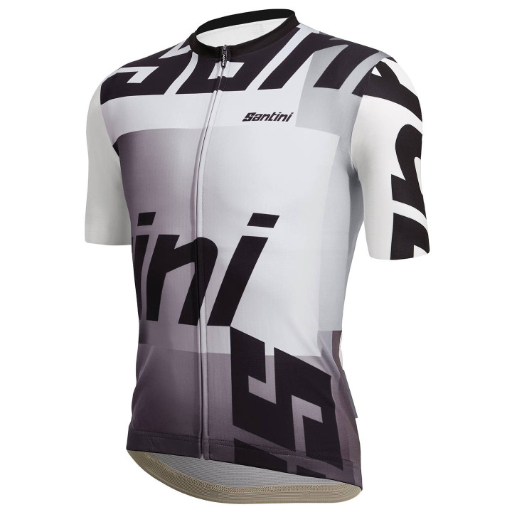 Maillot de ciclismo SANTINI Karma Logo en negro y blanco, comodidad y estilo al pedalear