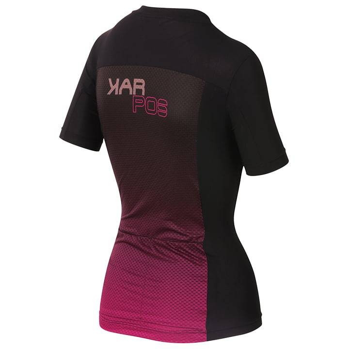 Maillot de ciclismo corto para mujer KARPOS Verve Evo en fucsia y negro, ideal para todas tus rutas