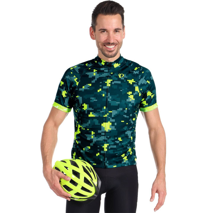 Maillot corto Pearl Izumi Classic en verde y amarillo neón para ciclistas