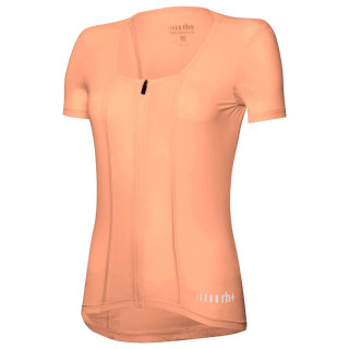 Maillot de ciclismo corto para mujer RH+ Diva en naranja, comodidad y estilo para pedalear