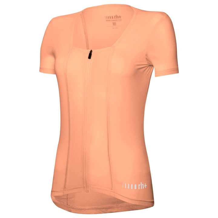 Maillot de ciclismo corto para mujer RH+ Diva en naranja, comodidad y estilo para pedalear