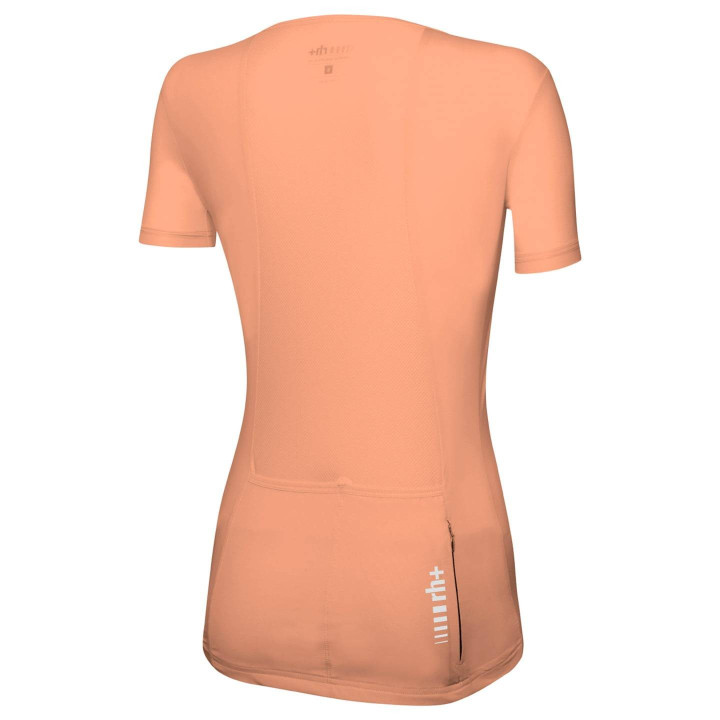 Maillot de ciclismo corto para mujer RH+ Diva en naranja, comodidad y estilo para pedalear