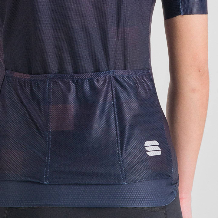 Maillot corto para mujer SPORTFUL Rocket en lila y azul, comodidad y estilo en cada ruta