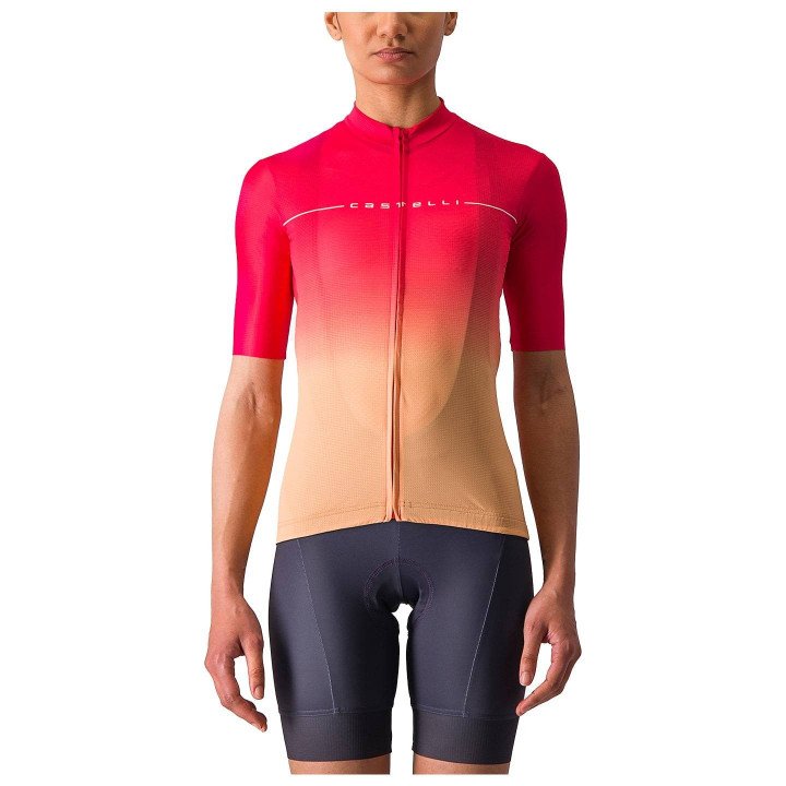 Maillot de ciclismo CASTELLI Salita en naranja y rojo, comodidad y estilo para tus rutas