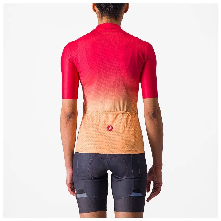 Maillot de ciclismo CASTELLI Salita en naranja y rojo, comodidad y estilo para tus rutas