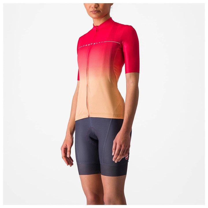 Maillot de ciclismo CASTELLI Salita en naranja y rojo, comodidad y estilo para tus rutas