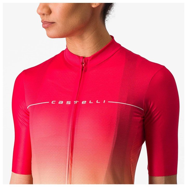 Maillot de ciclismo CASTELLI Salita en naranja y rojo, comodidad y estilo para tus rutas