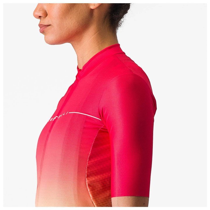 Maillot de ciclismo CASTELLI Salita en naranja y rojo, comodidad y estilo para tus rutas