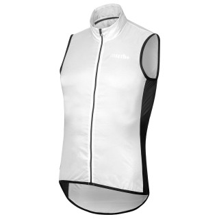 Chaleco cortavientos RH+ Emergency Pocket blanco para ciclistas, comodidad y protección en cualquier clima