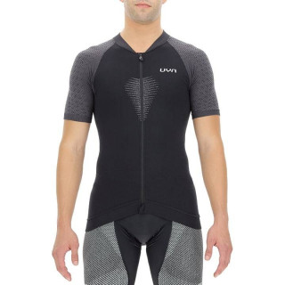 Maillot corto UYN Granfondo en negro y gris, ideal para tus rutas en bici