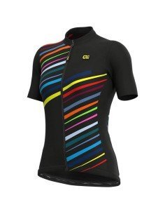 Maillot corto mujer ALÉ Flash negro, comodidad y estilo para ciclistas