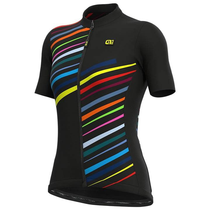 Maillot corto mujer ALÉ Flash negro, comodidad y estilo para ciclistas